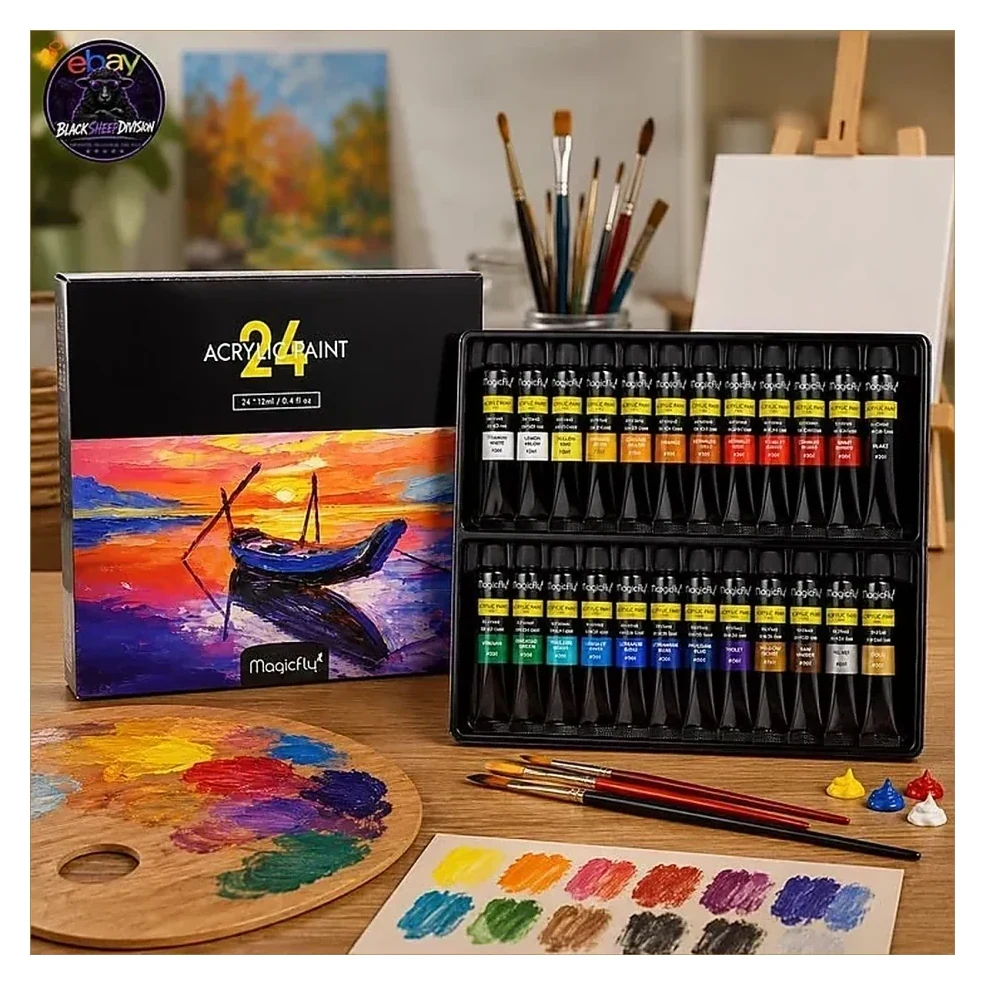 Acrylic Paint Set with Canvas