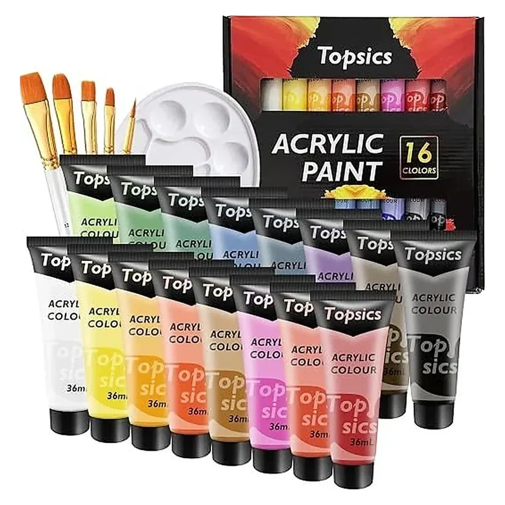Acrylic Paint Set 16 with Palette