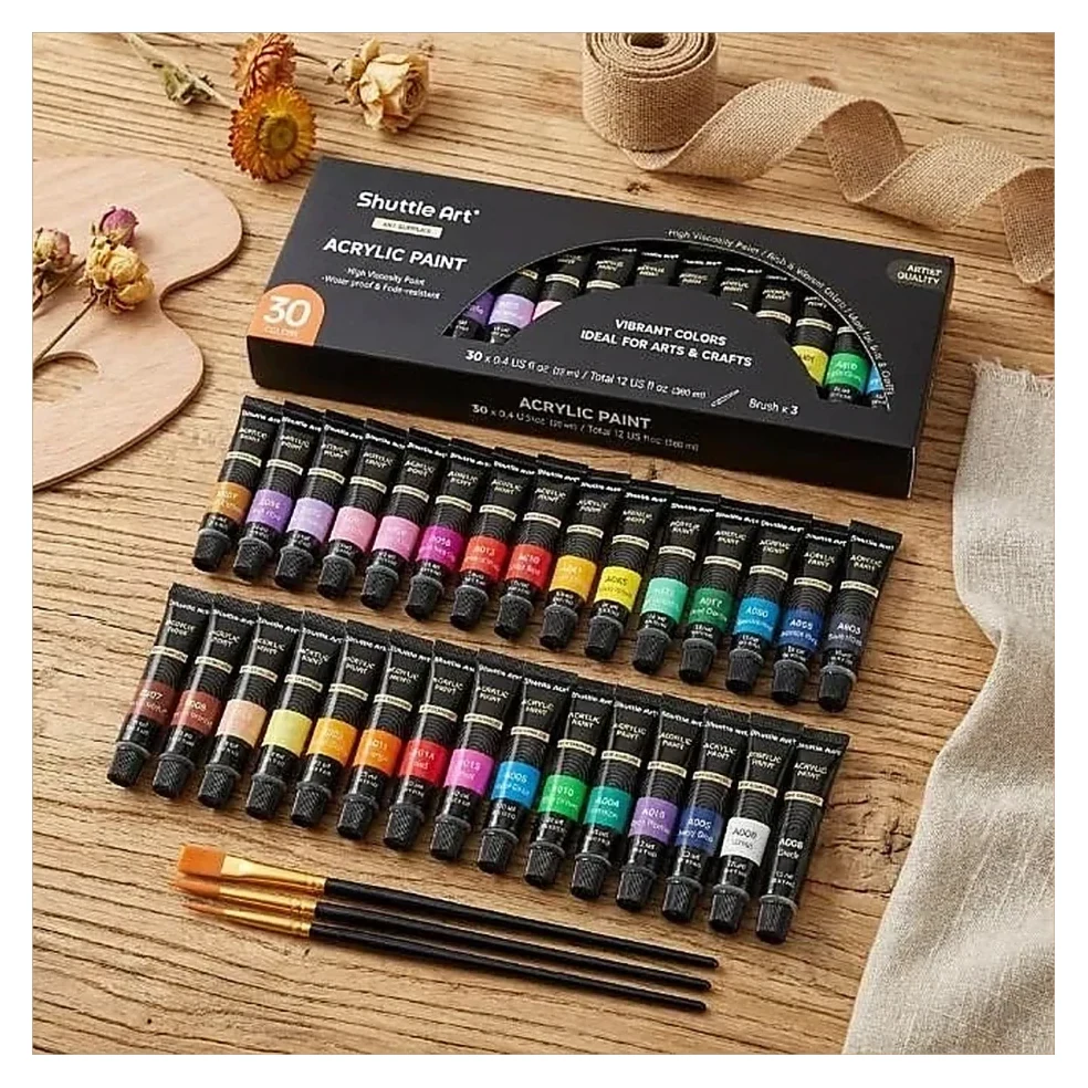 Acrylic Paint Set with Mixing Tray