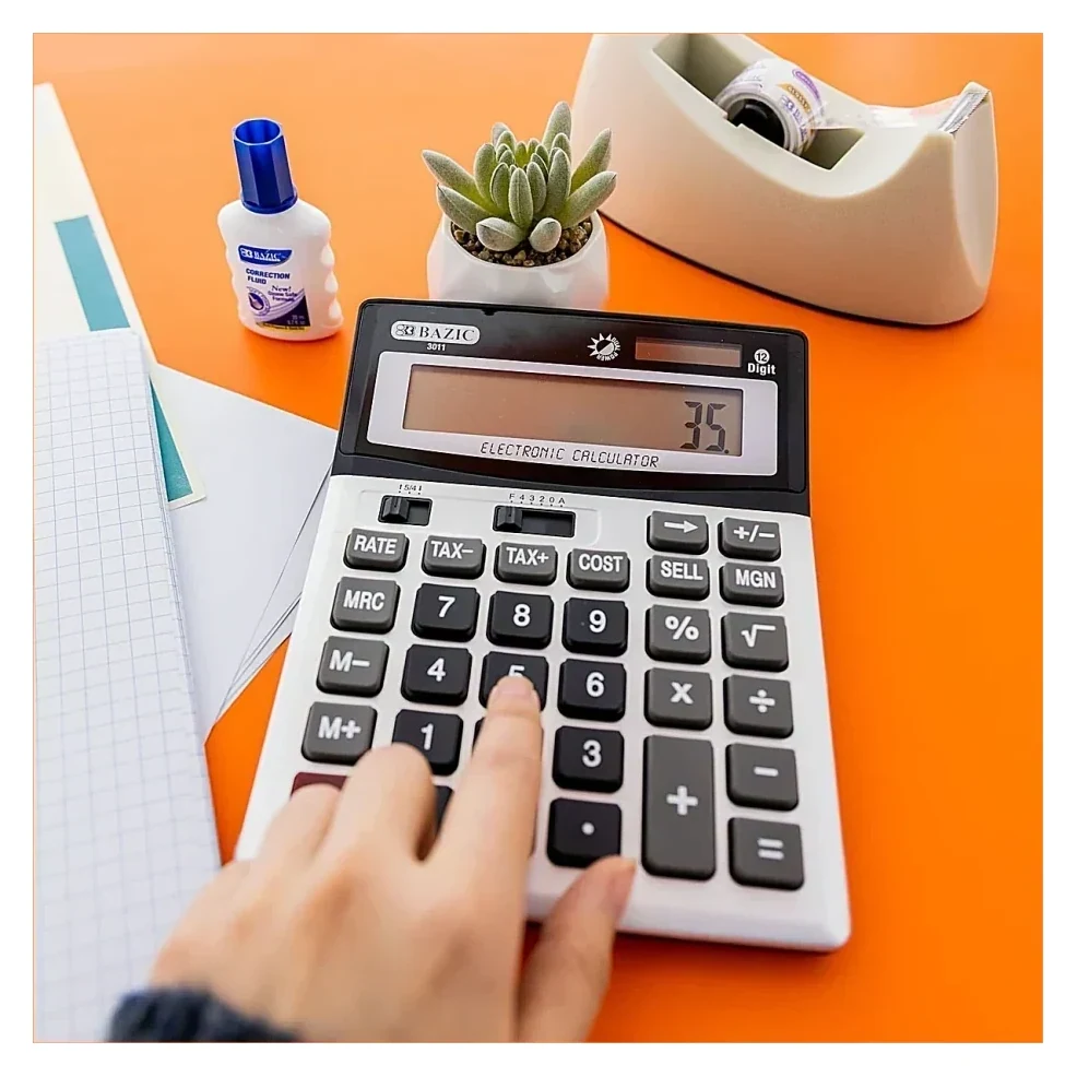 Desktop Calculator with Hand