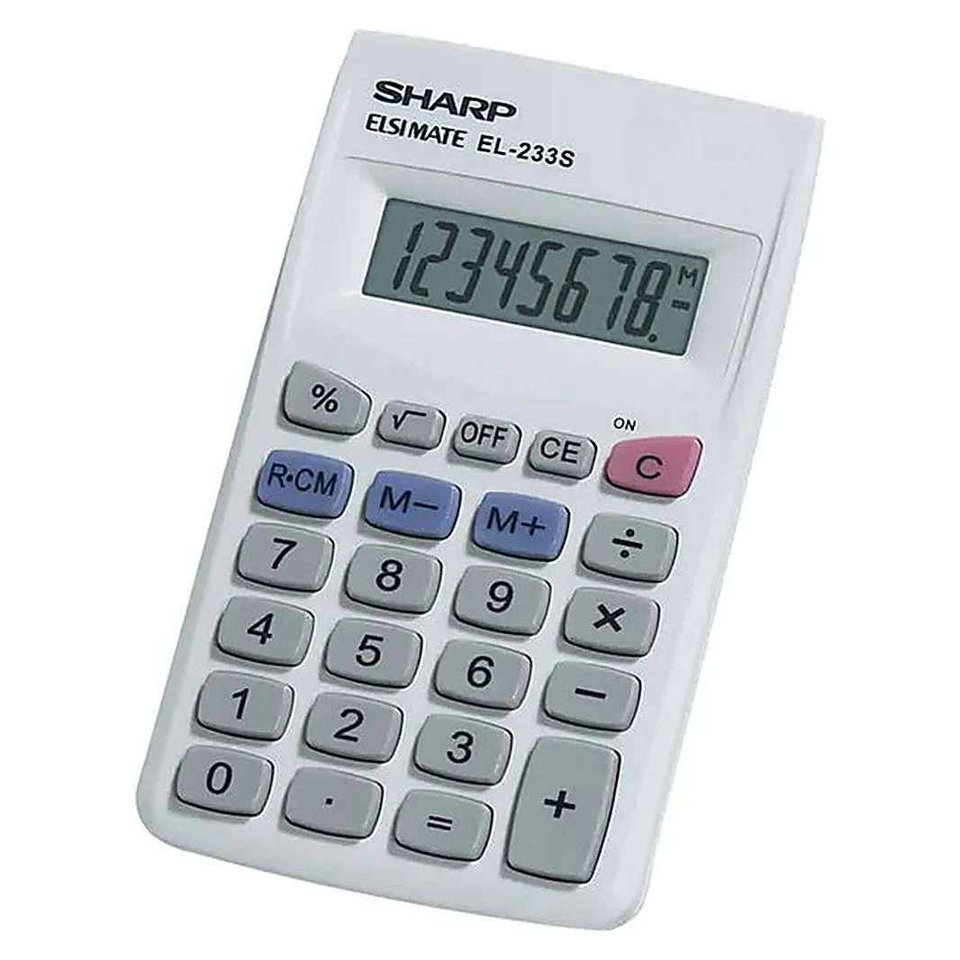 SHARP Pocket Calculator Grey
