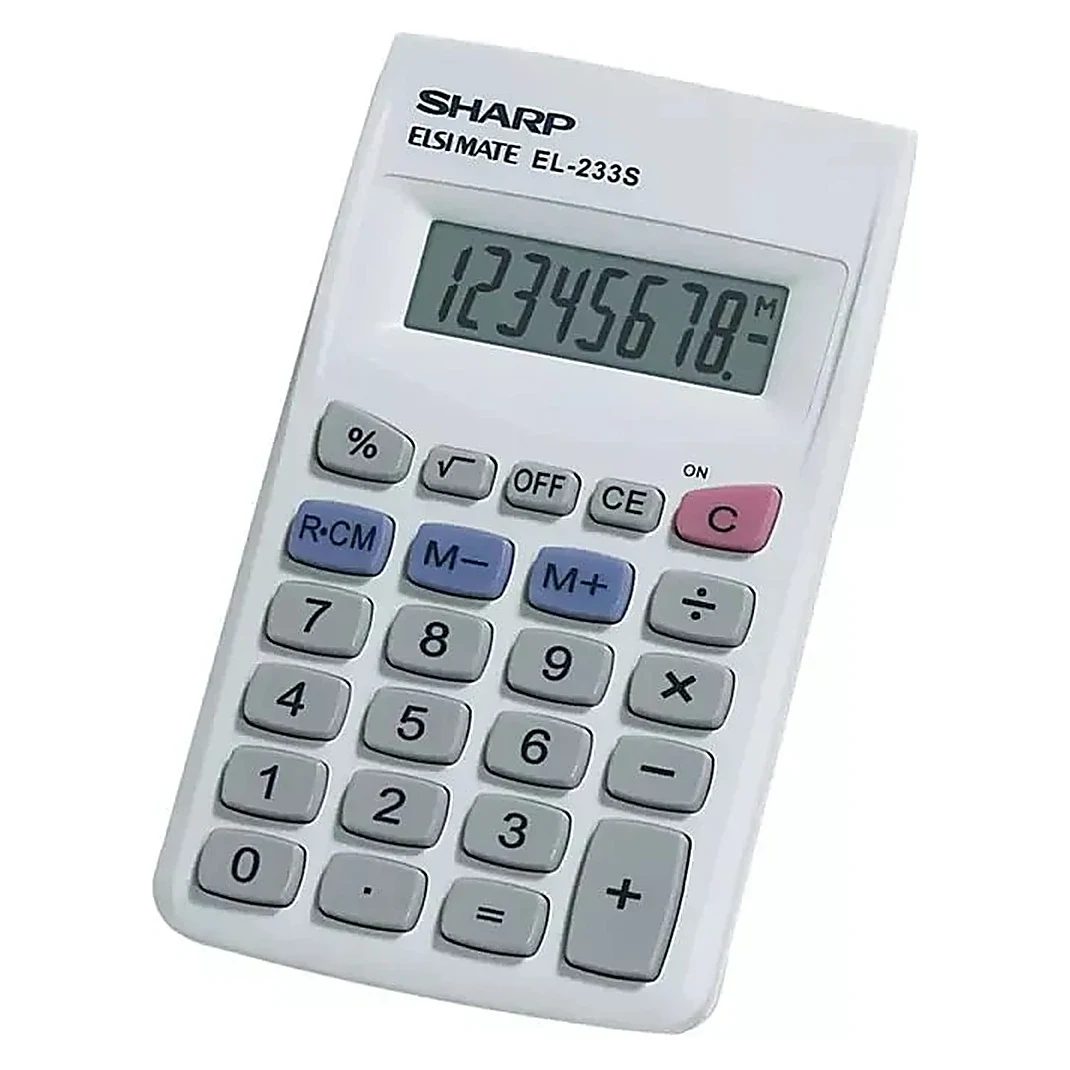 SHARP Pocket Calculator Silver