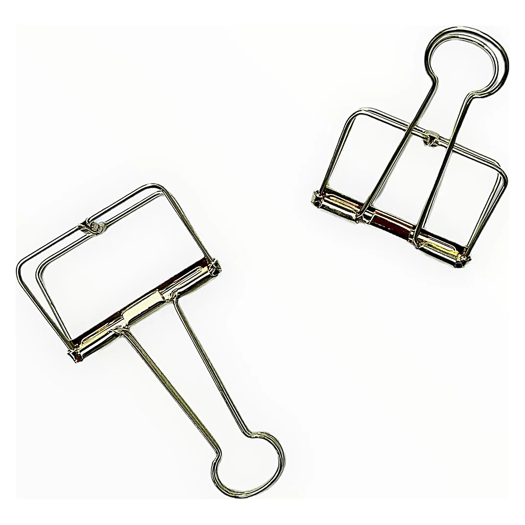 Silver Binder Clips Pair
