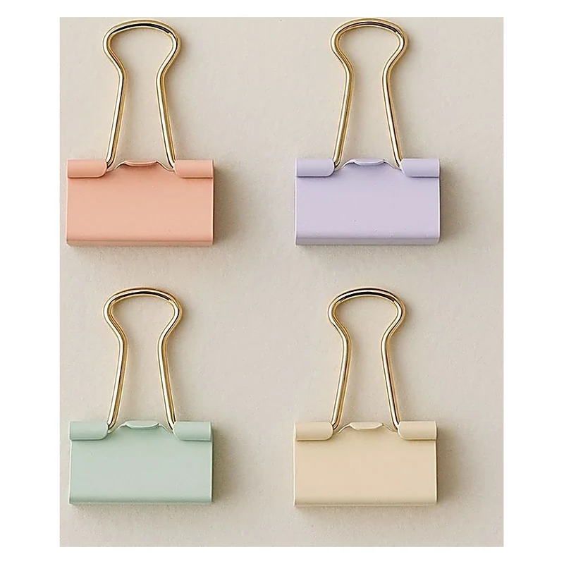 Pastel Binder Clips Soft Tones