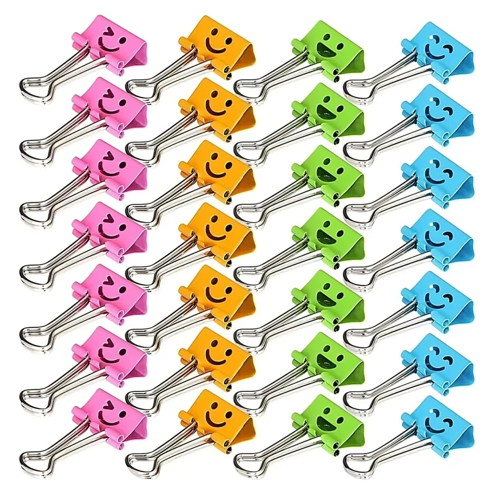 Rainbow Binder Clips Rows