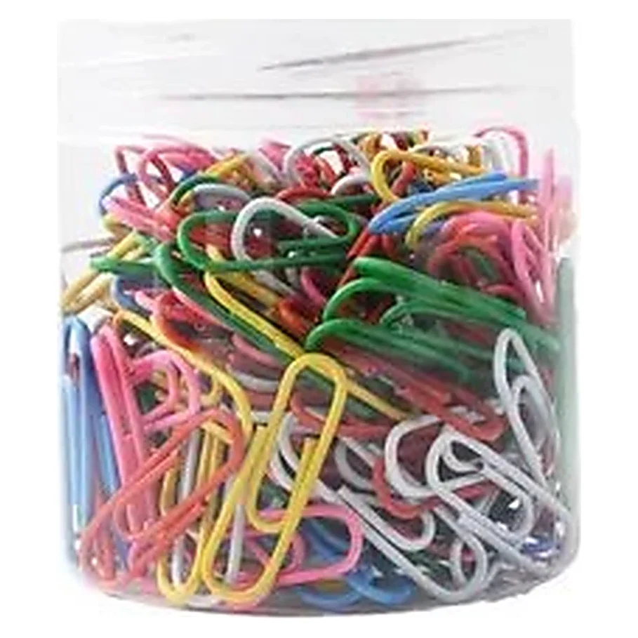 Colourful Paper Clips Tub
