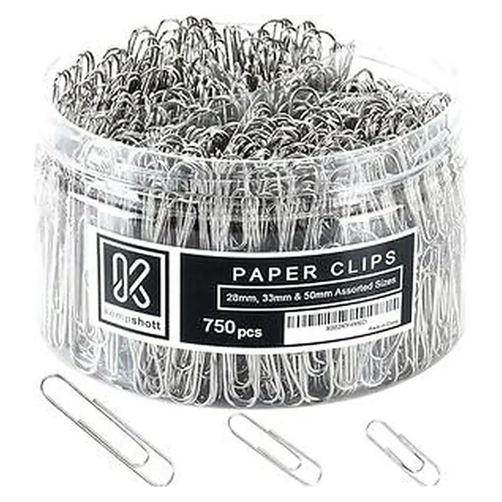 Silver Paper Clips Bulk Tub