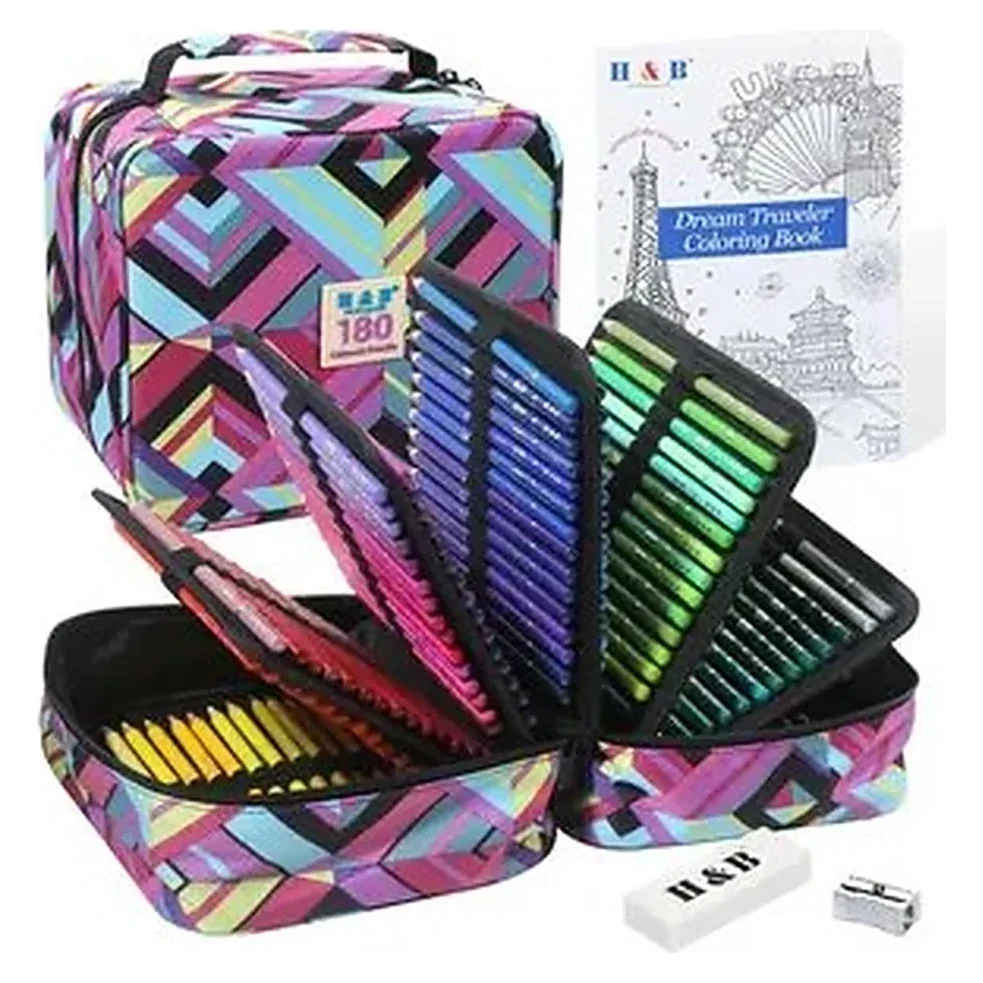 Geometric Pencil Case Set