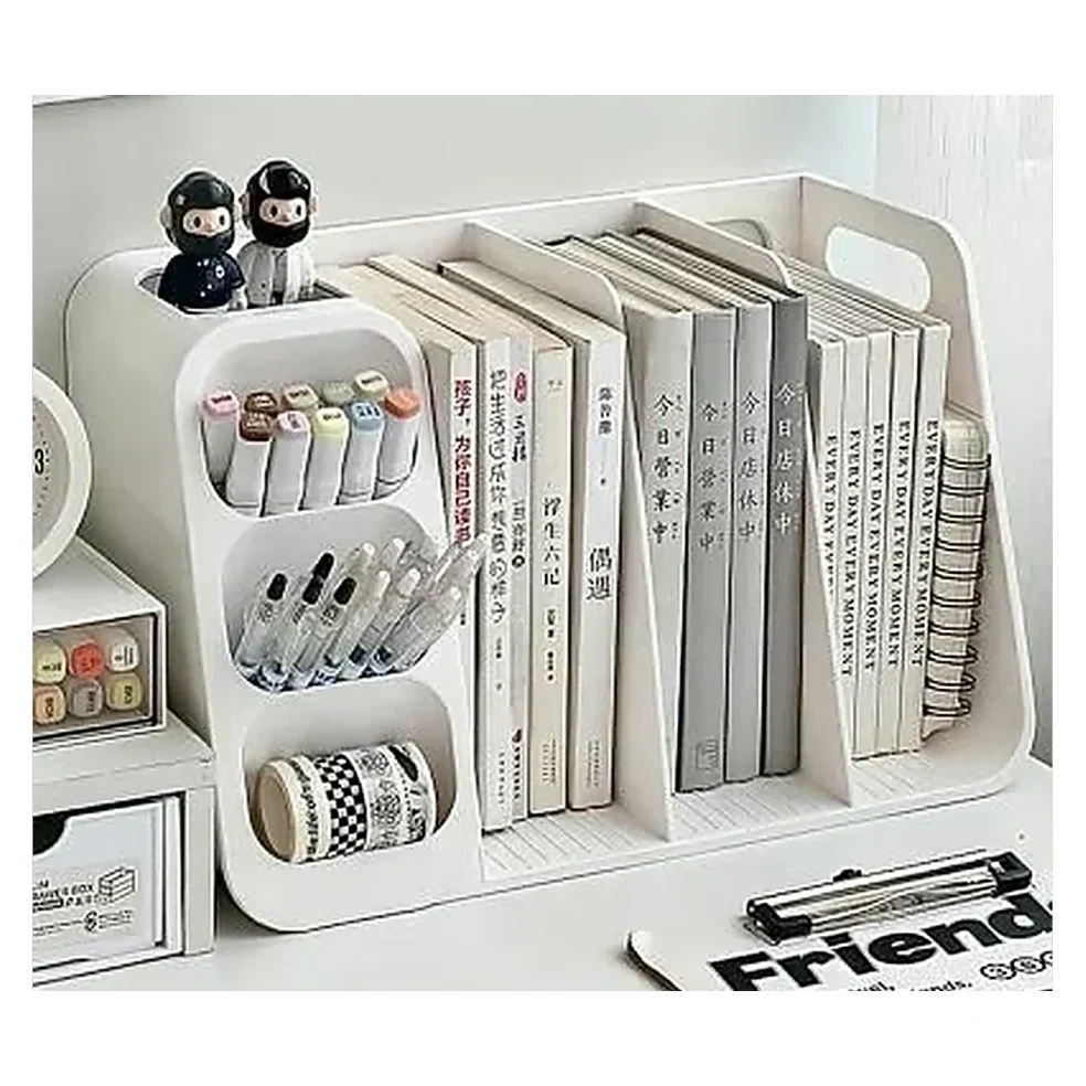 White Desk Organiser with Files