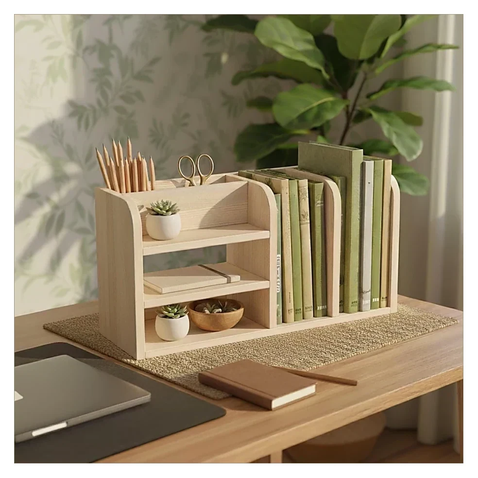 Wooden Desk Organiser Set