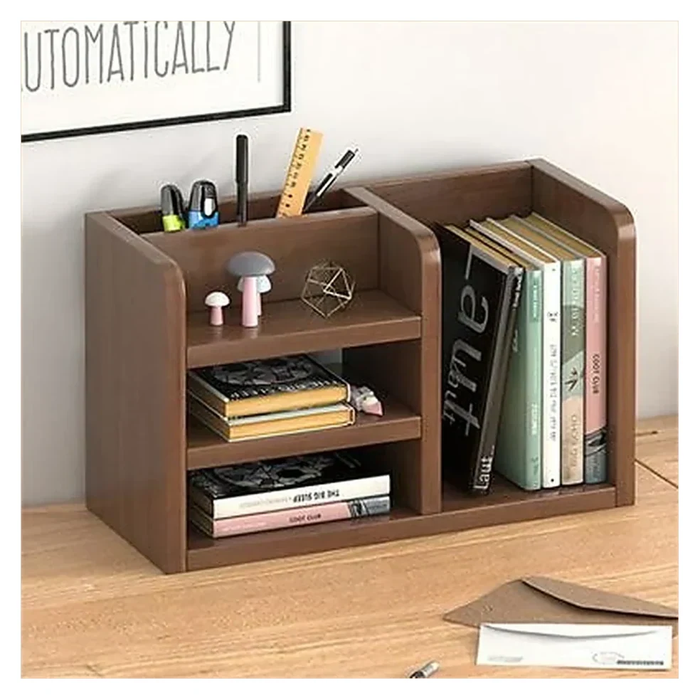 Wooden Desktop Organiser with Books