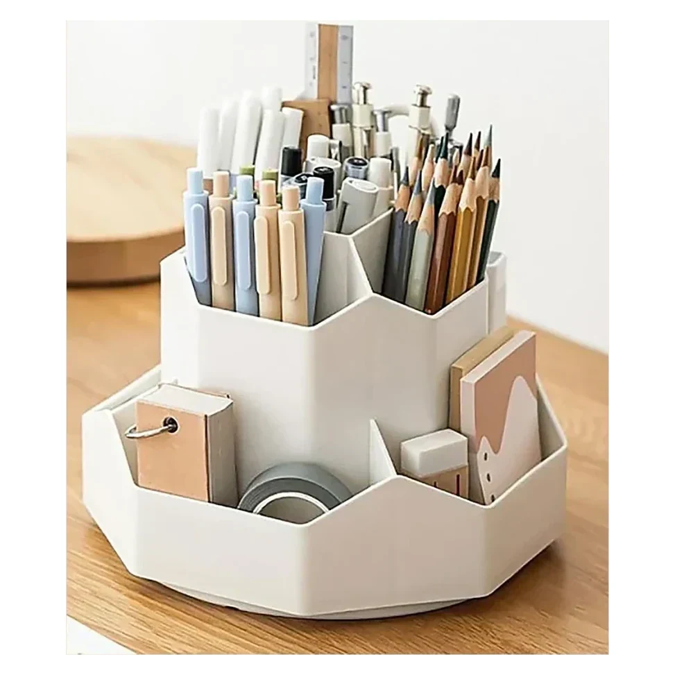 White Pen Holder with Clips
