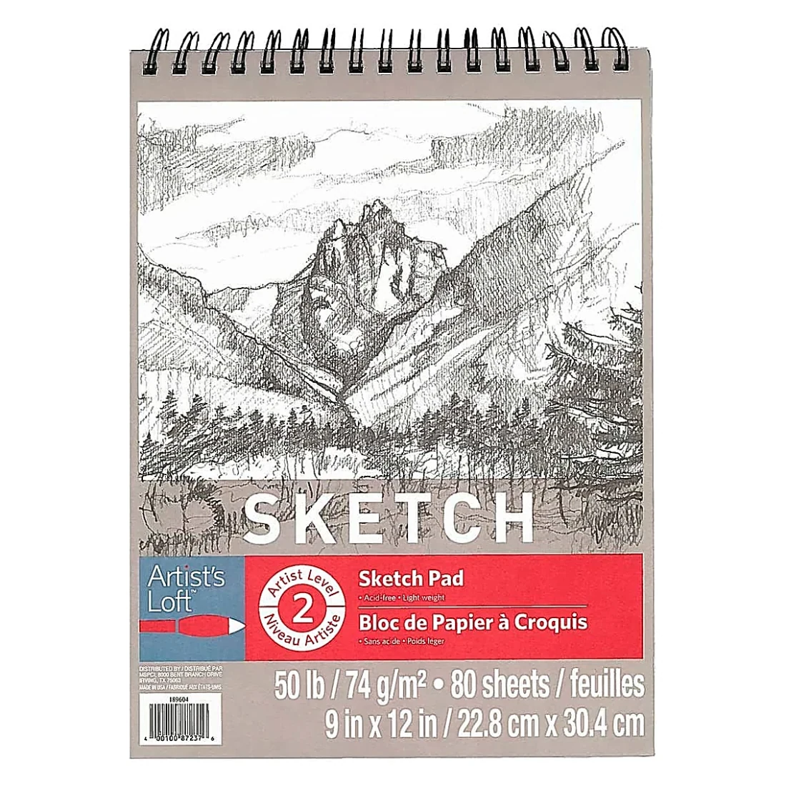 Sketch Pad with Mountain Drawing