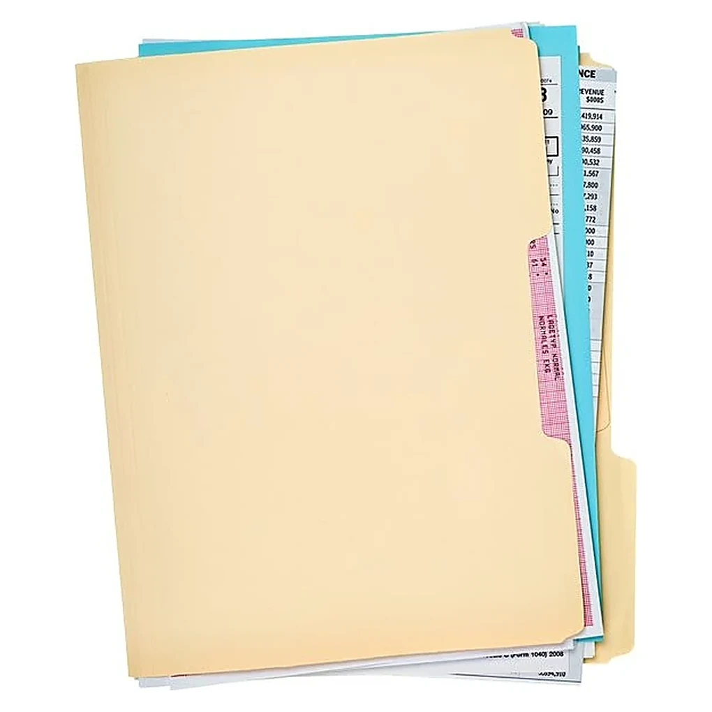 Pastel File Folders with Tabs