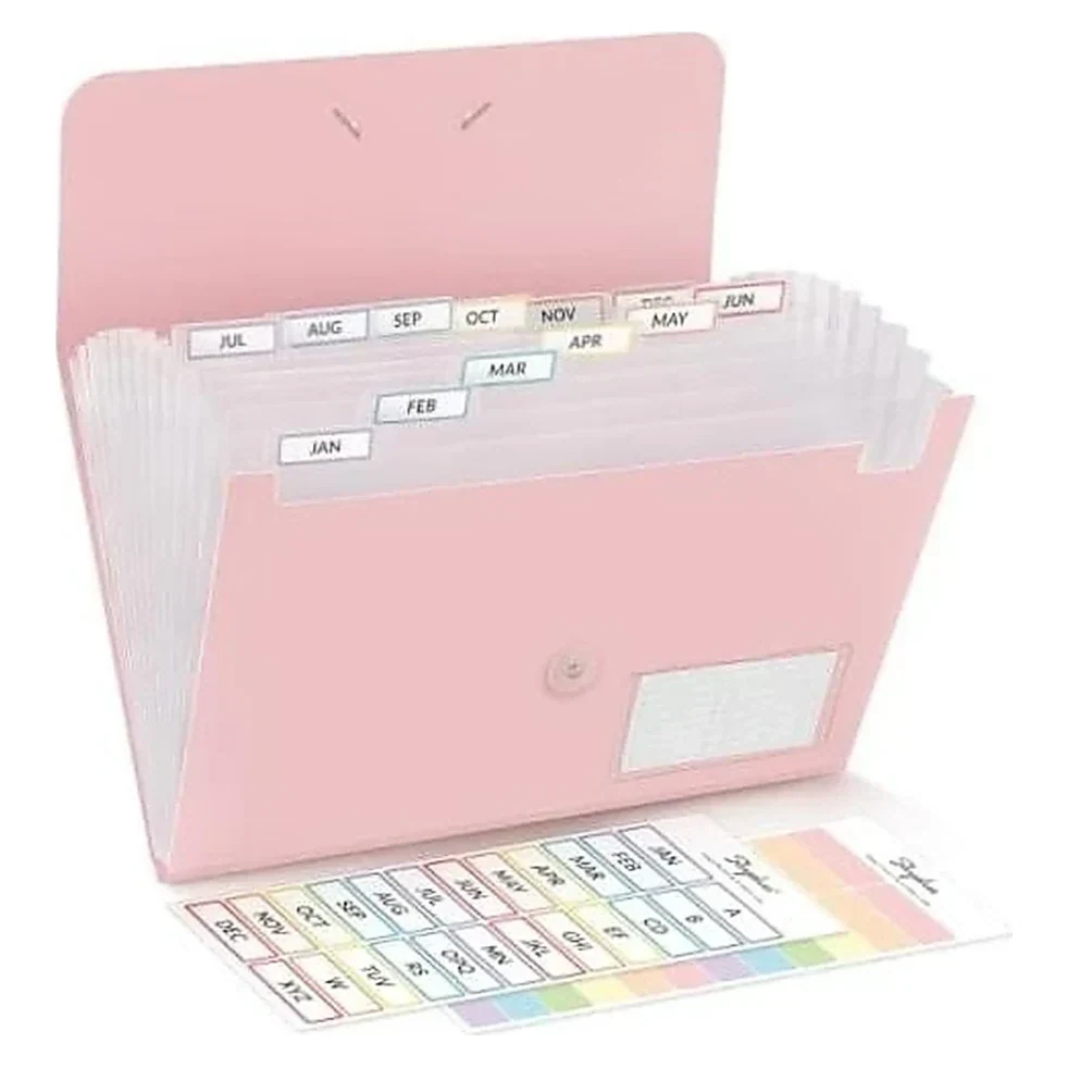 Pink Expanding File Box