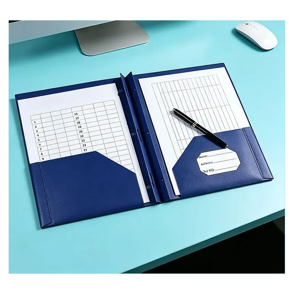 Navy Ring Binder with Pen