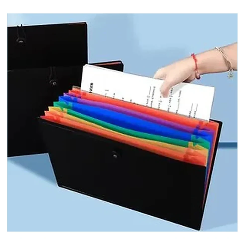 Black Folder with Rainbow Tabs
