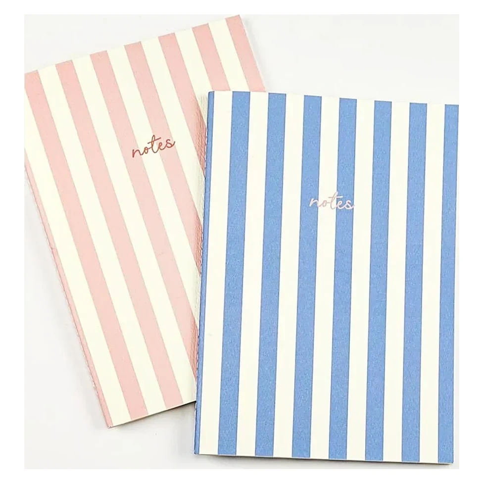 Stripe Notebooks Blue and Pink