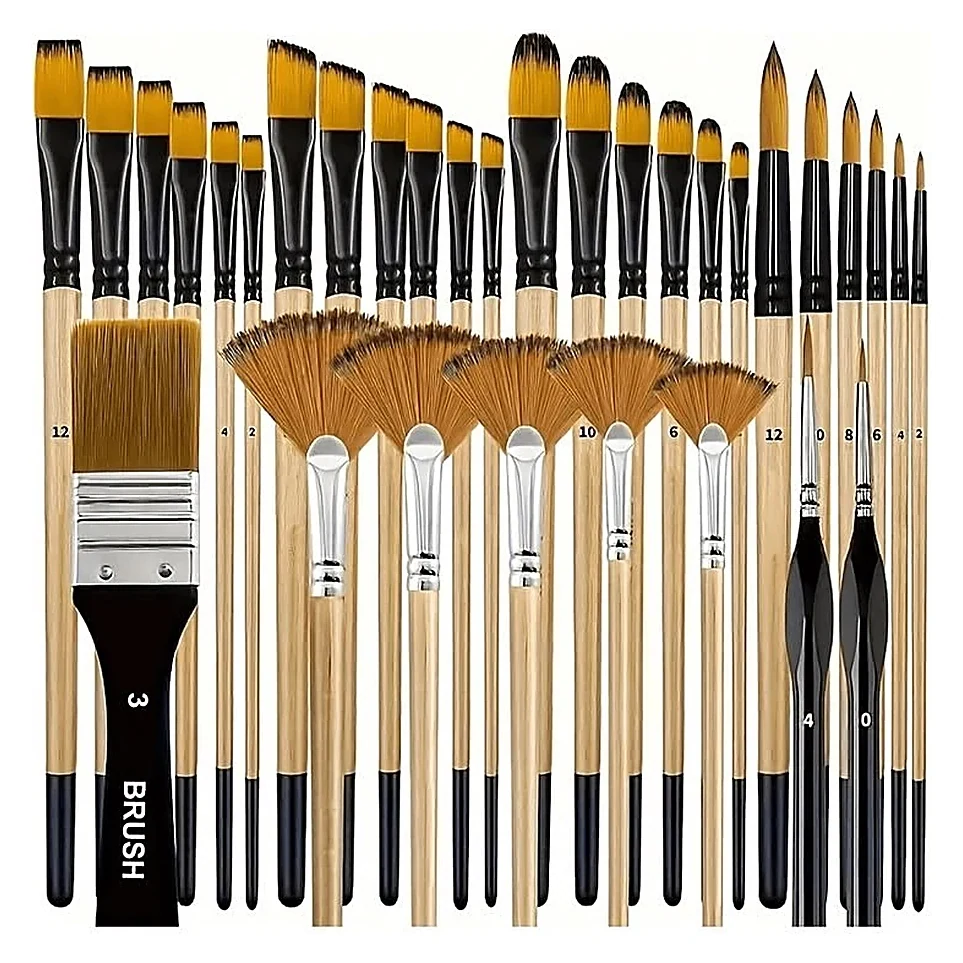 Paint Brush Set with Flat Brushes