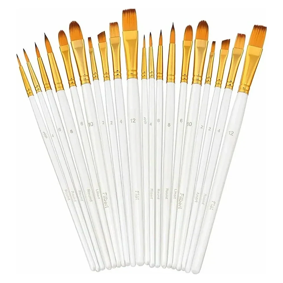 White Handle Brushes Fan