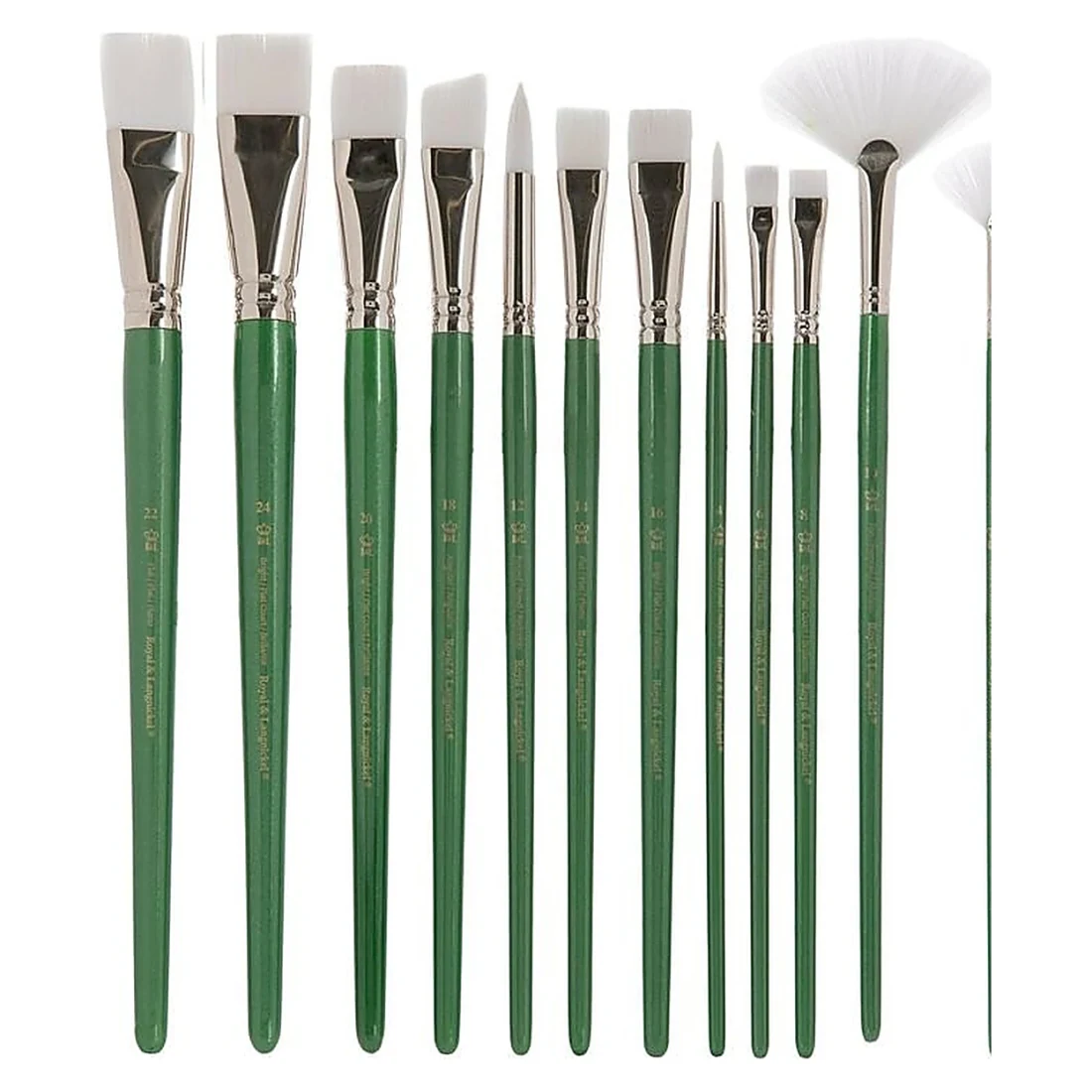 Green Brushes with Fan Brush