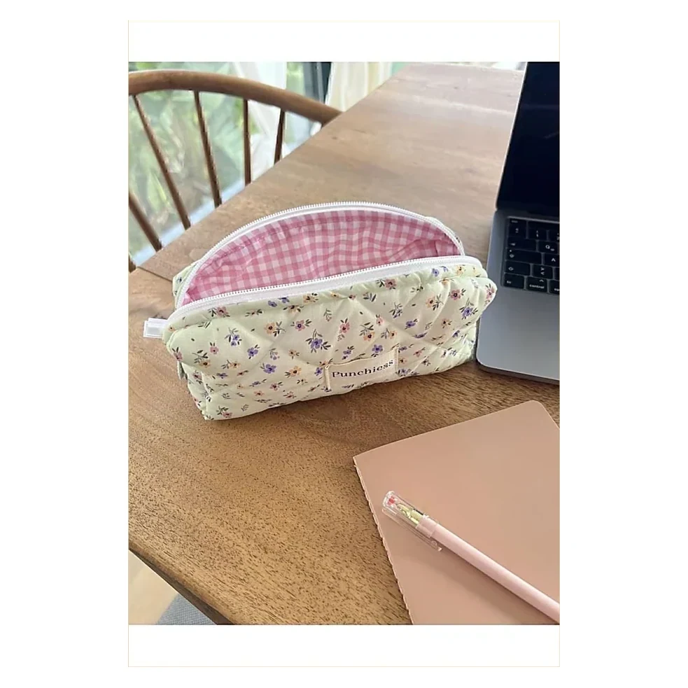Pink Pencil Case on Desk