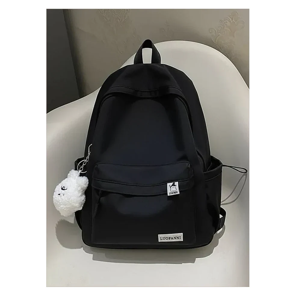 Black Backpack on Chair