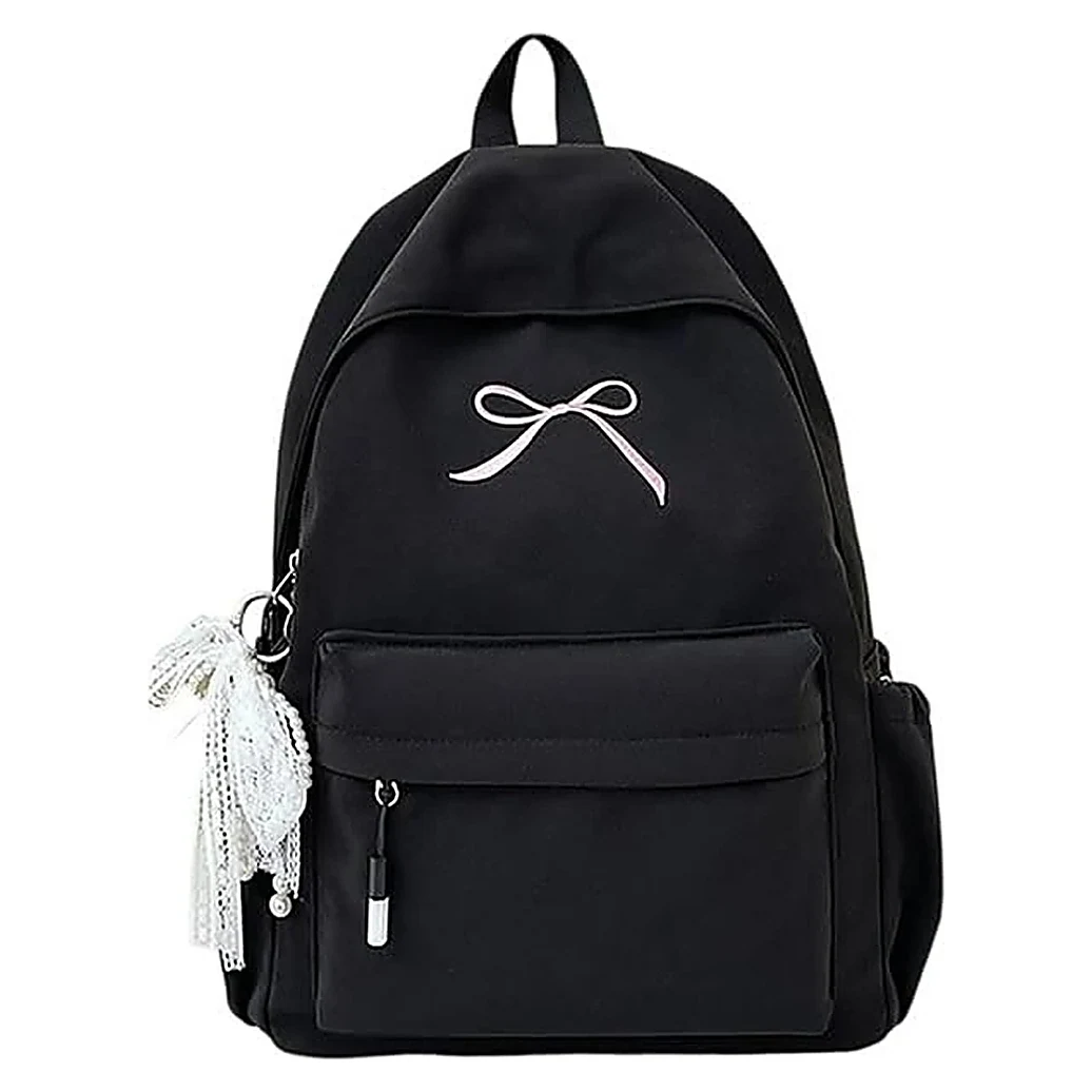 Black Backpack with Bow