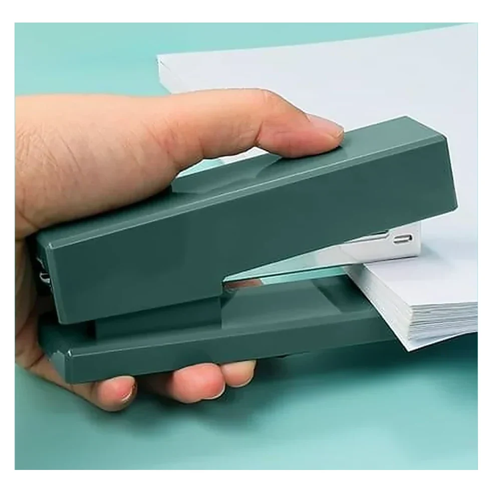 Green Stapler in Use