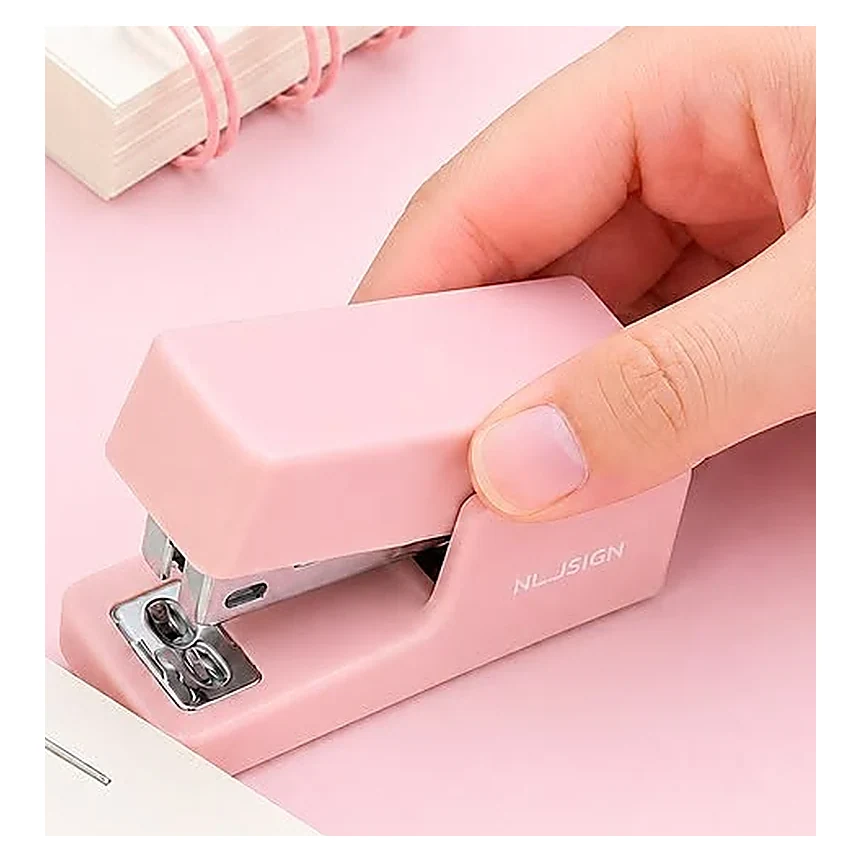 Pink Stapler in Hand