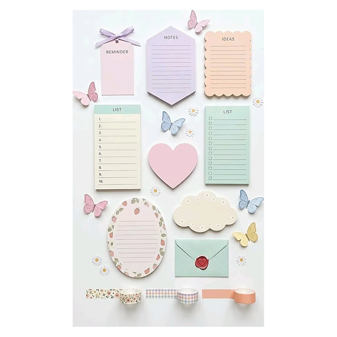 Memo Sheets with Butterflies