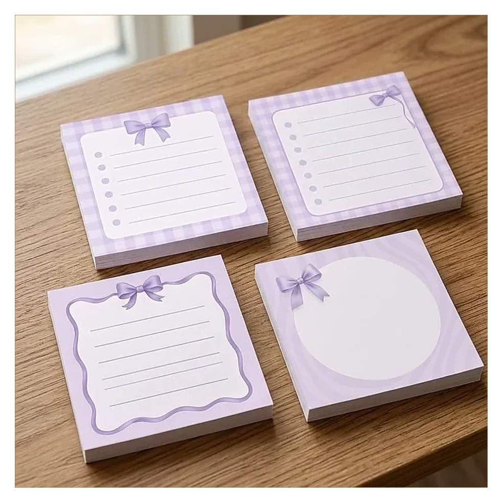 Purple Memo Sheets with Ribbon