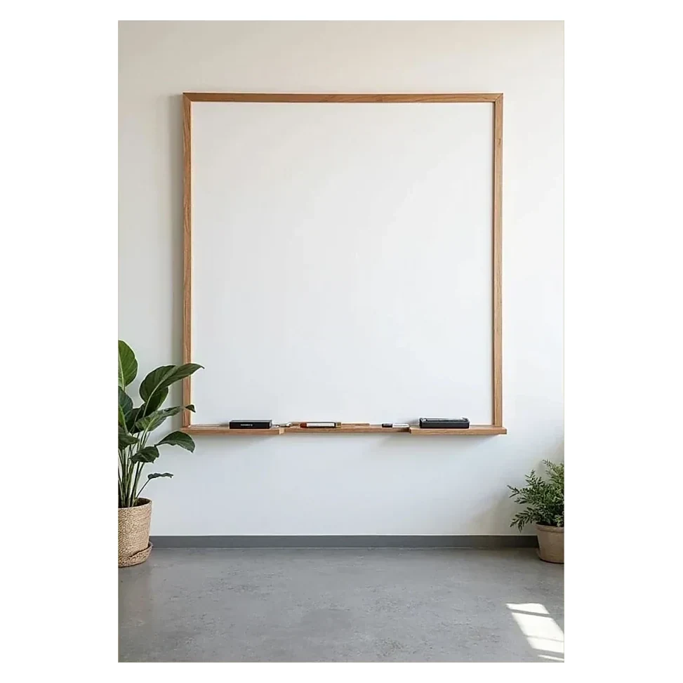 Whiteboard Wooden Frame on Wall