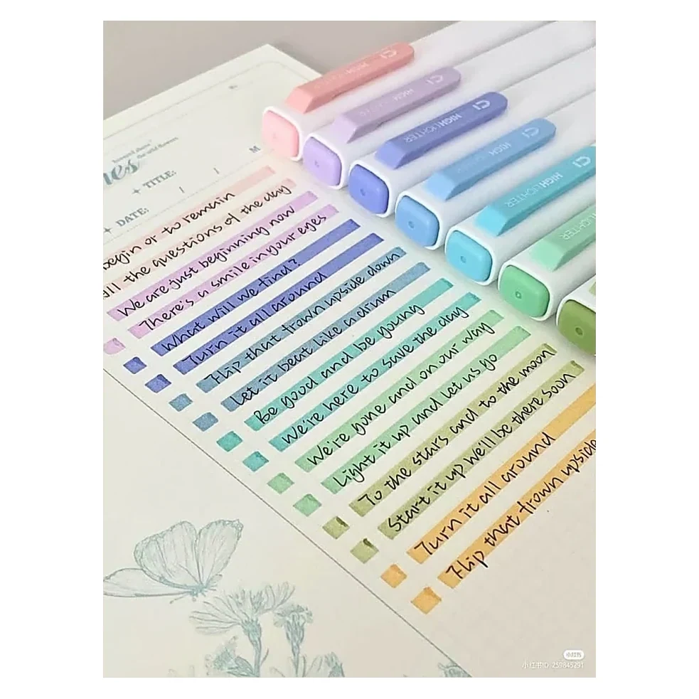 Pastel Highlighters on Notes