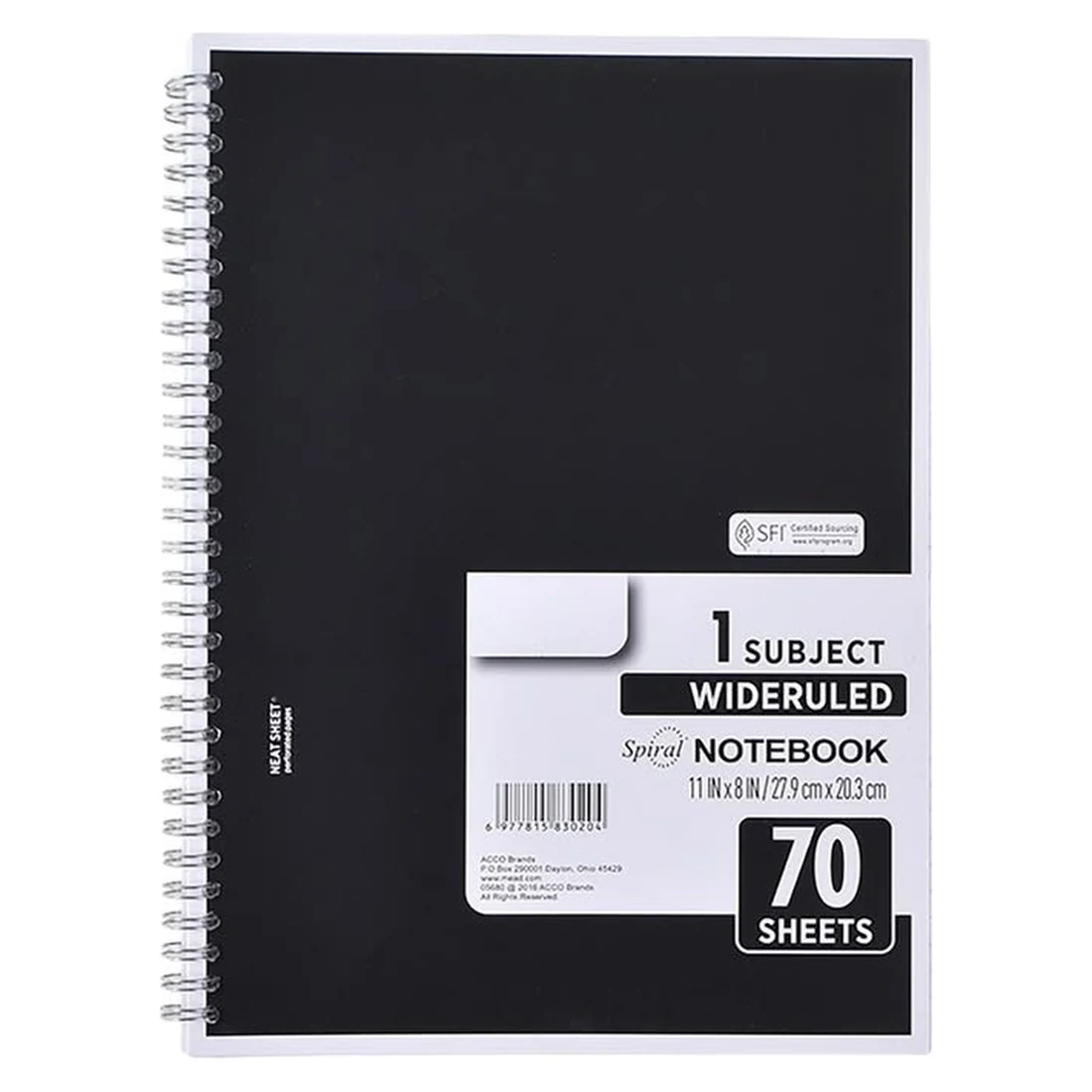 Black Subject Notebook