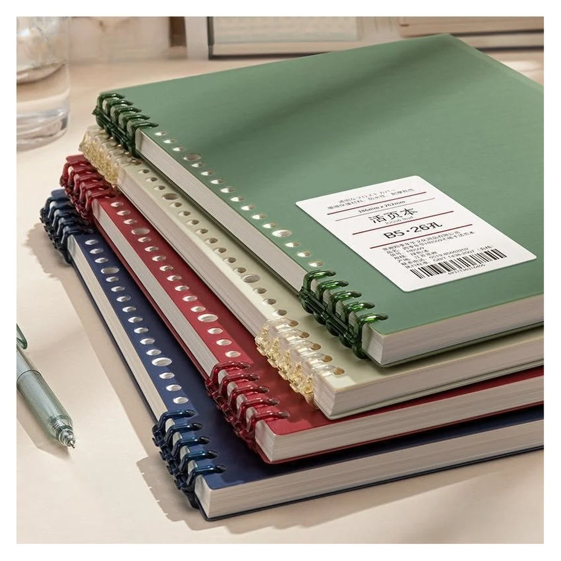 Colourful Spiral Notebook Stack