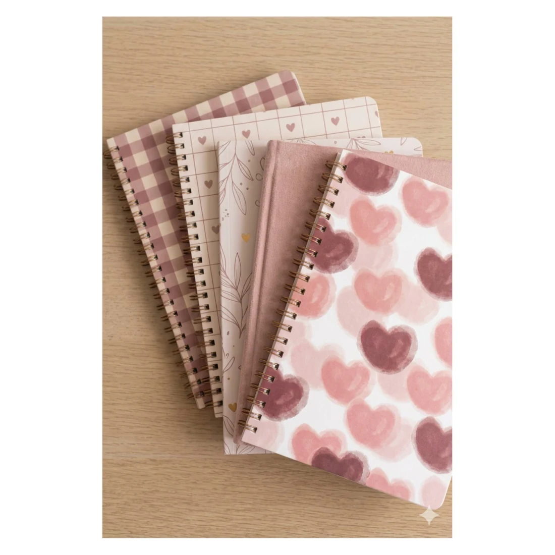 Pink Heart Notebook Set