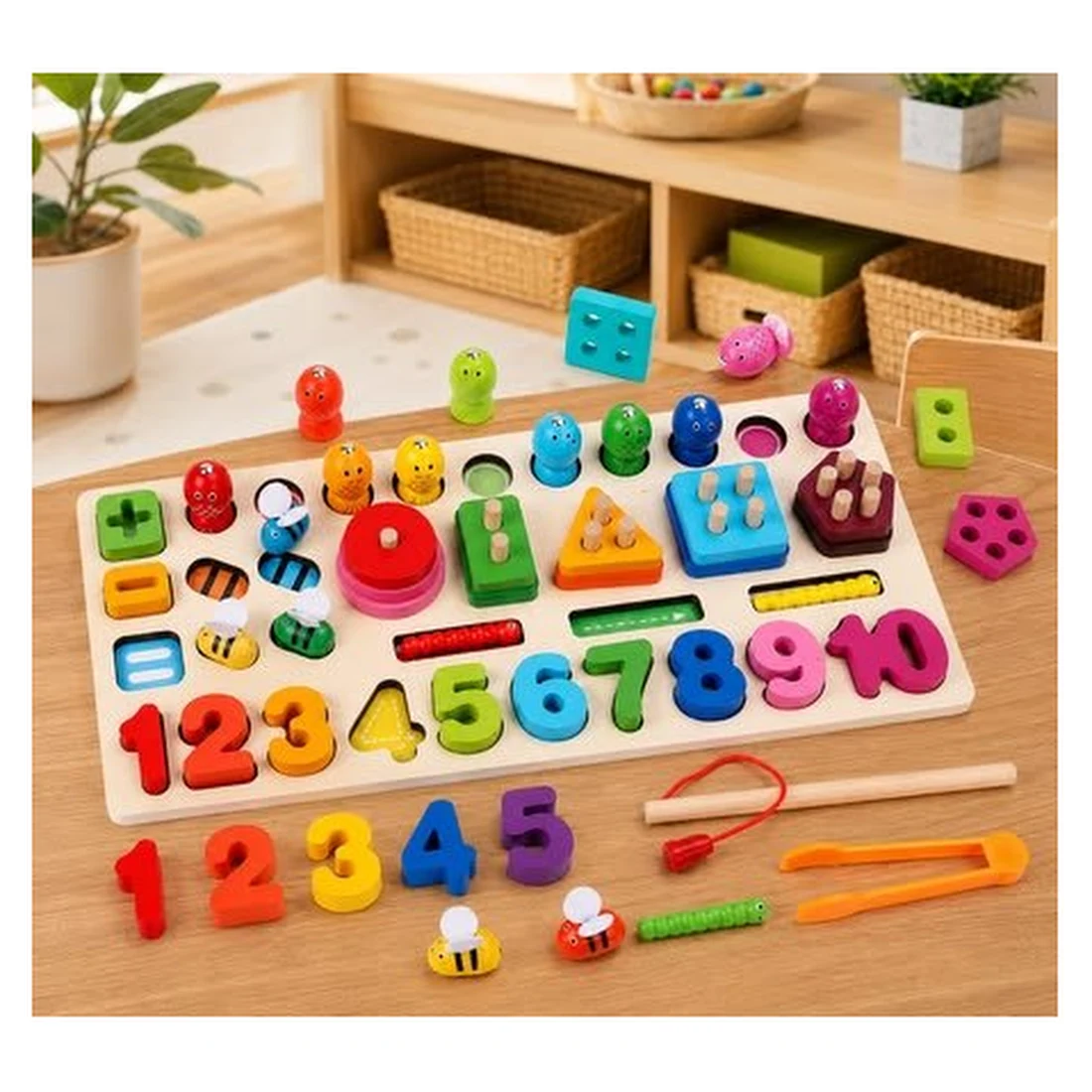 Wooden Number Puzzle Board